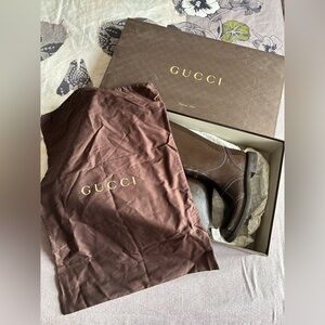 GUCCI - Women’s Brown Rubber Rainboots - 7